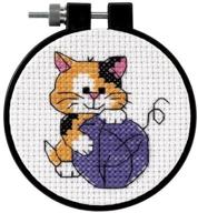 beginner's 3" d cute kitten counted cross stitch kit - dimensions 73038 logo