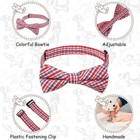 img 2 attached to 🐾 Saintrygo 12-Piece Plaid Dog Bow Ties: Adjustable Pet Bow Ties for Stylish Cats and Dogs - Classic Plaid Grooming Accessories