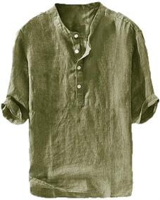 img 1 attached to 👕 Henley Casual Sleeve Pullover Men's Clothing in XXL Shirts