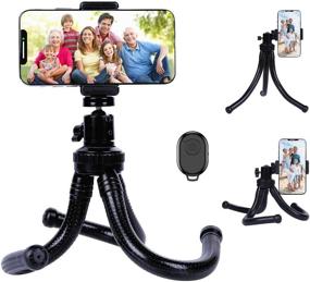 img 4 attached to Flexible Phone Tripod with Bluetooth Remote for iPhone 12/11/X/Xs, Samsung S20/S10, Android DSLR Camera