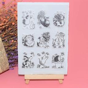 img 2 attached to 🐾 Versatile Clear Stamp Animals Rubber Stamps Hedgehog/Cat/Dog/Mouse: Ideal for Card Making, Scrapbooking, and DIY Crafting Decoration