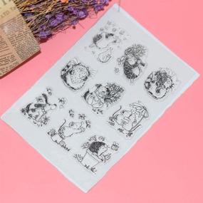 img 1 attached to 🐾 Versatile Clear Stamp Animals Rubber Stamps Hedgehog/Cat/Dog/Mouse: Ideal for Card Making, Scrapbooking, and DIY Crafting Decoration