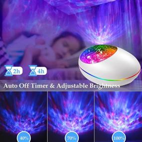 img 1 attached to 🌊 Bluetooth Ocean Wave Projector Lamp: 7 Color Mode, Music, Timer, Remote Control - Perfect Gift for Baby, Kids, Children