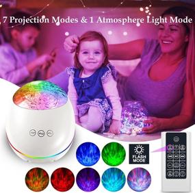 img 3 attached to 🌊 Bluetooth Ocean Wave Projector Lamp: 7 Color Mode, Music, Timer, Remote Control - Perfect Gift for Baby, Kids, Children