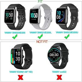 img 2 attached to 📱 Compatible 6-Pack Silicone Bands for YAMAY SW020 SW021 SW023 ID205 ID205L ID205U Smart Watch, Replacement Soft Quick Release Bands for Women