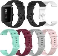 📱 compatible 6-pack silicone bands for yamay sw020 sw021 sw023 id205 id205l id205u smart watch, replacement soft quick release bands for women logo