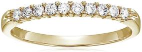 img 4 attached to Vir Jewels 0.25 cttw Diamond Wedding Band in 14K Yellow Gold with 10 Prong Set Round Stones