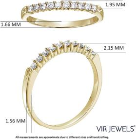 img 1 attached to Vir Jewels 0.25 cttw Diamond Wedding Band in 14K Yellow Gold with 10 Prong Set Round Stones