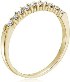 img 2 attached to Vir Jewels 0.25 cttw Diamond Wedding Band in 14K Yellow Gold with 10 Prong Set Round Stones