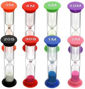 img 4 attached to Colorful Hourglass Timers Combo Pack - 3 Otters, 8PCS Sand Timers for Enhanced Time Management