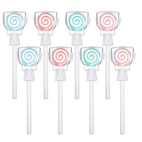 img 4 attached to 8-Pack Baby Kid's Tongue Scraper Cleaner Brush with Cover, Multi-color Lollipop Shape Tongue Brush Scraper for Babies, Kids, and Adults - Baby Oral Cleaner