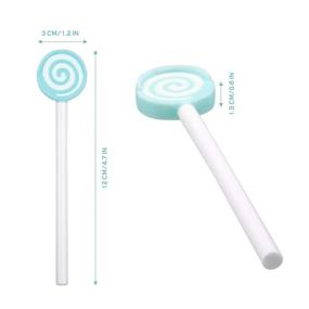 img 3 attached to 8-Pack Baby Kid's Tongue Scraper Cleaner Brush with Cover, Multi-color Lollipop Shape Tongue Brush Scraper for Babies, Kids, and Adults - Baby Oral Cleaner