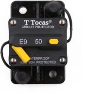 ⚡ t tocas 50 amp circuit breaker with manual reset switch for boat marine rv yacht battery trailer bus truck, 12v - 48v dc, waterproof (50a) logo