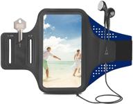 oribox running armband for cell phone - lightweight, multifunctional portability for iphone 12 pro max/12 pro/12/12 mini/11 pro max/11, samsung galaxy - blue logo