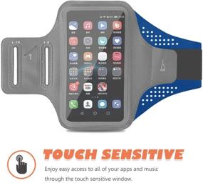 img 3 attached to ORIbox Running Armband for Cell Phone - Lightweight, Multifunctional Portability for iPhone 12 Pro Max/12 Pro/12/12 Mini/11 Pro Max/11, Samsung Galaxy - Blue