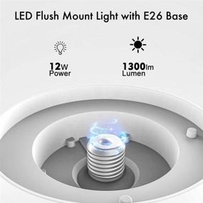 img 3 attached to Modern LED Ceiling Light with Pull Chain 12W 4000K, 1300lm, 125W E26 Bulb Replacement, Energy Saving Flush Mount Lighting for Closets, Bedroom, Corridor - 2 Pack