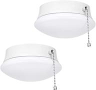 modern led ceiling light with pull chain 12w 4000k, 1300lm, 125w e26 bulb replacement, energy saving flush mount lighting for closets, bedroom, corridor - 2 pack logo