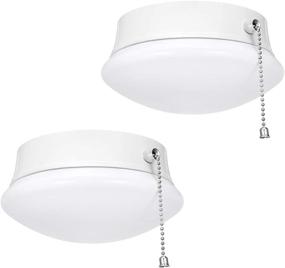 img 4 attached to Modern LED Ceiling Light with Pull Chain 12W 4000K, 1300lm, 125W E26 Bulb Replacement, Energy Saving Flush Mount Lighting for Closets, Bedroom, Corridor - 2 Pack