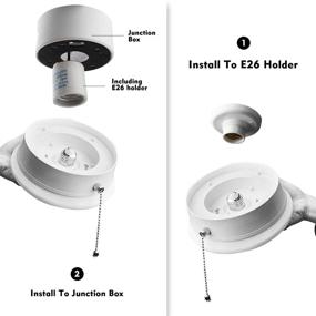 img 1 attached to Modern LED Ceiling Light with Pull Chain 12W 4000K, 1300lm, 125W E26 Bulb Replacement, Energy Saving Flush Mount Lighting for Closets, Bedroom, Corridor - 2 Pack