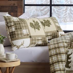 img 3 attached to 🛏️ Lodge Bedspread Full/Queen Size Quilt Set: Rustic 3-Piece Cabin All Season Quilt with Shams. Stonehurst Collection.