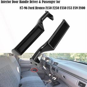 img 2 attached to 🚪 Metal Interior Door Handle Kit for Ford F150 F250 F350 Bronco F53 F59 F800 1987-1996, Front Rear Left Driver & Right Passenger Handles | OE # 77177 77178