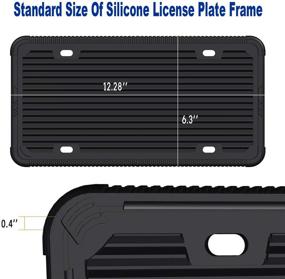 img 1 attached to Силиконовая рамка номерного знака YoUoY - черный держатель автомобильной бирки
