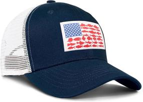 img 2 attached to 🧢 Embroidered American Fish Flag Denim Hats: Adjustable Men's Dad Hat for Outdoor Fishing - Trucker Baseball Cap, Perfect Gift Idea