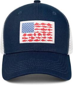 img 3 attached to 🧢 Embroidered American Fish Flag Denim Hats: Adjustable Men's Dad Hat for Outdoor Fishing - Trucker Baseball Cap, Perfect Gift Idea