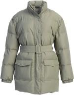 aspen puffer coat small beige women's clothing and coats, jackets & vests logo