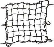 czc auto 15x15 black latex bungee cargo net - expands to 30x30, with small mesh and 6 adjustable hooks - ideal for motorcycles, bikes, paddleboards, quads, canoes, mopeds, atvs logo