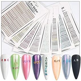 img 2 attached to Holographic Letter Nail Art Stickers: Stunning Alphabet Nail Decals for Women and Girls – DIY Manicure Tips, Salon Quality at Home!