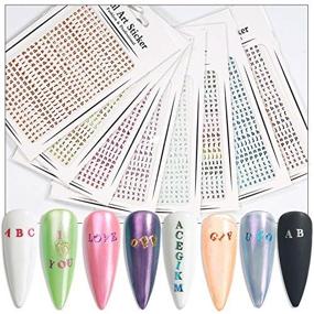 img 4 attached to Holographic Letter Nail Art Stickers: Stunning Alphabet Nail Decals for Women and Girls – DIY Manicure Tips, Salon Quality at Home!