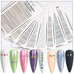 img 3 attached to Holographic Letter Nail Art Stickers: Stunning Alphabet Nail Decals for Women and Girls – DIY Manicure Tips, Salon Quality at Home!