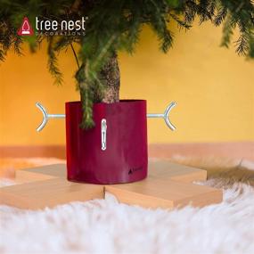 img 2 attached to Tree Nest Modern Silver Christmas Tree Stand Base - Up to 6ft Real Tree Holder with Hip Xmas Tree Decoration - No Collar or Skirt Required!