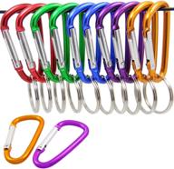 🔗 qy 10pcs 1.91 inch long colored spring snap hooks: premium aluminum alloy keychain clips with keyring d shape логотип