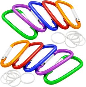 img 3 attached to 🔗 QY 10PCS 1.91 Inch Long Colored Spring Snap Hooks: Premium Aluminum Alloy Keychain Clips With Keyring D Shape