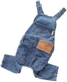 img 1 attached to Leowow Pet Dog Denim Clothes: Stylish Cowboy 🐶 Overalls for Small Dogs - Classic Vintage Puppy Apparel