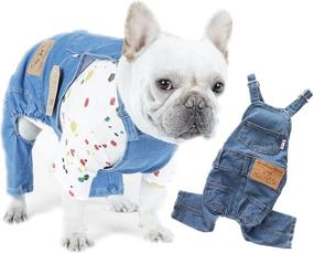 img 4 attached to Leowow Pet Dog Denim Clothes: Stylish Cowboy 🐶 Overalls for Small Dogs - Classic Vintage Puppy Apparel