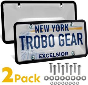 img 4 attached to Trobo License Plate Frames And Covers Combo