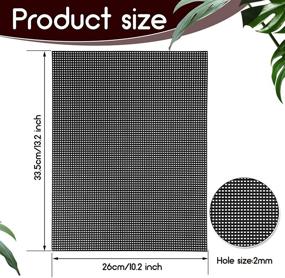 img 3 attached to Set of 5 Black Plastic Mesh Canvas Sheets for Embroidery, Crafting, Knit, and Crochet Projects with Acrylic Yarn, 13.2 x 10.2 Inch