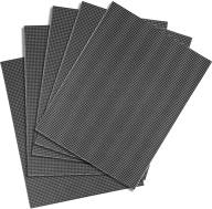 set of 5 black plastic mesh canvas sheets for embroidery, crafting, knit, and crochet projects with acrylic yarn, 13.2 x 10.2 inch logo
