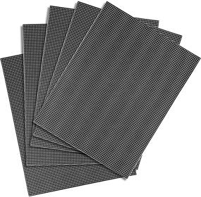 img 4 attached to Set of 5 Black Plastic Mesh Canvas Sheets for Embroidery, Crafting, Knit, and Crochet Projects with Acrylic Yarn, 13.2 x 10.2 Inch