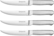 🔪 kitchenaid classic forged series brushed stainless steel steak knife set - set of 4, 4.5 inches logo