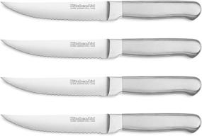 img 2 attached to 🔪 KitchenAid Classic Forged Series Brushed Stainless Steel Steak Knife Set - Set of 4, 4.5 inches