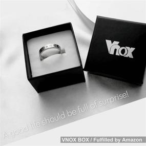 img 2 attached to 💍 VNOX Women's Roman Numeral Love Wedding Ring Band, Stainless Steel CZ, Rose Gold Plated/Silver