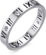 💍 vnox women's roman numeral love wedding ring band, stainless steel cz, rose gold plated/silver logo