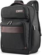 samsonite kombi business backpack in black/brown 🎒 - 17.5 x 12 x 7-inch: sleek and functional logo