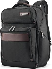 img 4 attached to Samsonite Kombi Business Backpack in Black/Brown 🎒 - 17.5 x 12 x 7-inch: Sleek and Functional