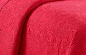 img 1 attached to 🏡 New Home Collection 3pc King/Cal King Oversized Elegant Embossed Bedspread Set - Solid Red, Light Weight