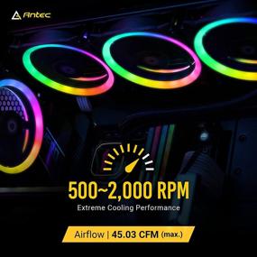 img 1 attached to 🌈 Antec Prizm Series RGB Fans, 120mm PC Fans with Addressable RGB, 5V-3PIN Sync with Motherboard, 5-Pack of 120mm Fans with Controller